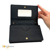 Gucci GG Marmont Black Leather Wallet On Chain