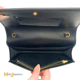 Gucci GG Marmont Black Leather Wallet On Chain