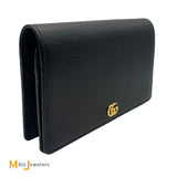 Gucci GG Marmont Black Leather Wallet On Chain