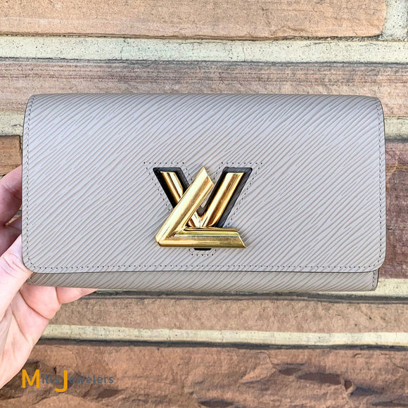 Louis Vuitton EPI Twist Coquelicot Galet Grey Wallet 2019