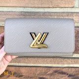 Louis Vuitton EPI Twist Coquelicot Galet Grey Wallet 2019