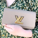 Louis Vuitton EPI Twist Coquelicot Galet Grey Wallet 2019