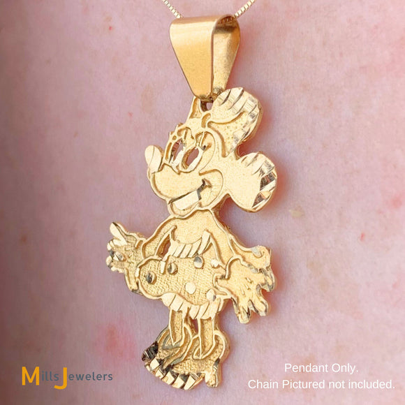 14K Yellow Gold Minnie Mouse Pendant