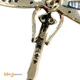 10K Two-Tone Gold 1.27ctw Diamond Cluster Dragonfly Pendant