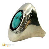 Sterling Silver 925 Turquoise Shadowbox Ring Size 11.5