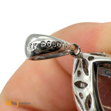 14K White Gold 1.50ct Pear Cut Aquamarine and 0.04ctw Diamond Dangle Pendant