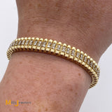 14K Yellow Gold Double Row 1.95ctw 130 Diamond Tennis-Style Bracelet