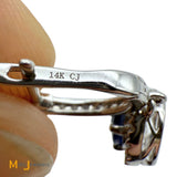 CJ Charles 14K White Gold 1.56ctw Sapphire and 0.27ctw Diamond Dangle Huggie Earrings