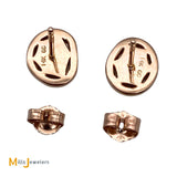 14K Rose Gold 0.35ctw Diamond Slice and Round Brilliant Diamond Stud Earrings