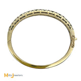 14K Yellow Gold 3.80ctw Round Brilliant Diamond 0.44ctw Ruby Bangle Bracelet