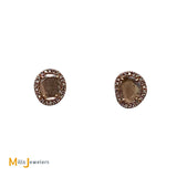14K Rose Gold 0.35ctw Diamond Slice and Round Brilliant Diamond Stud Earrings