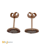 14K Rose Gold 0.35ctw Diamond Slice and Round Brilliant Diamond Stud Earrings