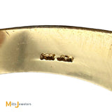 14K Yellow Gold 3.53cts Blue Topaz 0.06ctw Diamond Signet Ring Size 10.75