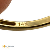 14K Yellow Gold 0.73ctw Emerald 0.17ctw Round Brilliant Diamond Cocktail Ring Size 7.25