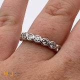 14K White Gold Round Brilliant 0.80ctw Diamond Band Ring Size 6.75