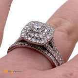 14K White Gold 1.13ctw Round Brilliant Diamond Wedding Ring Bridal Set Size 9.75