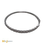 La Bell 14K White Gold 1.14ctw Diamond Bangle Hinged Closure Bracelet 6.5”