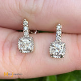 14K White Gold 0.56ctw Natural Diamond Stud Drop Earrings