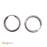 14K White Gold 1.32ctw Natural Diamond Half Inside Out Hoop Earrings 22mm