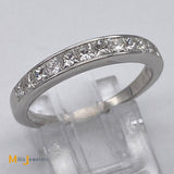 14K White Gold Princess Cut 0.96ctw Diamond Band Ring Size 7.5