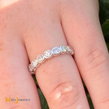 14K White Gold Round Brilliant 0.80ctw Diamond Band Ring Size 6.75