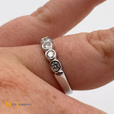 14K White Gold Round Brilliant 0.80ctw Diamond Band Ring Size 6.75