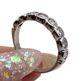 14K White Gold Round Brilliant 0.80ctw Diamond Band Ring Size 6.75