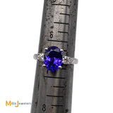 14K White Gold 2.61ct Tanzanite 0.28cts Diamond Ring Size 6.5