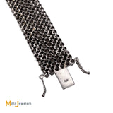 14K White Gold 12.42ctw Round Brilliant Diamond Mens Tennis Bracelet