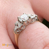 14K Yellow and White Gold 0.66ctw Diamond Engagement Wedding Ring Size 5.5