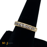 14K Yellow Gold Round Brilliant 1.10ctw Diamond Band Ring Size 7.75