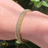 14K Yellow Gold Double Row 1.95ctw 130 Diamond Tennis-Style Bracelet