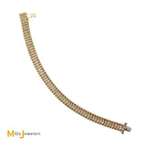 14K Yellow Gold Double Row 1.95ctw 130 Diamond Tennis-Style Bracelet