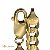14K Yellow Gold 7mm Cuban Curb Link Chain 22 Inch