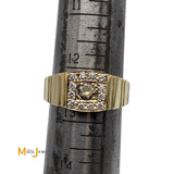 14K Yellow Gold Men's 0.90ctw Round Brilliant Diamond Band Ring Size 12.5