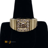 14K Yellow Gold Men's 0.90ctw Round Brilliant Diamond Band Ring Size 12.5