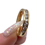 14K Yellow Gold Round Brilliant 1.10ctw Diamond Band Ring Size 7.75