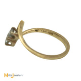 14K Yellow Gold 0.41ctw Round Brilliant Diamond Zig Zag Puzzle Ring Set Size 5