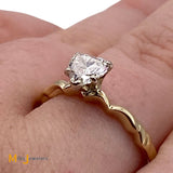 14K Yellow Gold 0.70ct Heart-Shaped Diamond Solitaire Ring Size 8