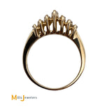 14K Yellow Gold 7-Stone 0.25ctw Natural Marquise Diamond Ring Size 5.75
