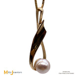 14K Yellow Gold Pearl Slide Pendant