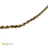 14K Solid Yellow Gold 24 Inch Rope Chain Necklace