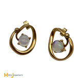 Vintage 14K Yellow Gold Jelly Opal Earrings