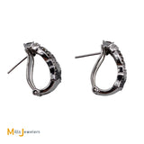 14K White Gold 1.08ctw Diamond Irradiated Black Brown Diamond Cluster Earrings