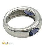 Signed JB 14K White Gold 1.80ctw Iolite Band Size 6.25