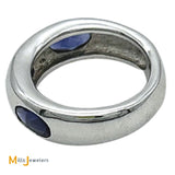 Signed JB 14K White Gold 1.80ctw Iolite Band Size 6.25