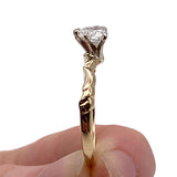 14K Yellow Gold 0.70ct Heart-Shaped Diamond Solitaire Ring Size 8