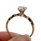 14K Yellow Gold 0.70ct Heart-Shaped Diamond Solitaire Ring Size 8
