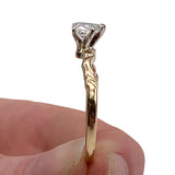 14K Yellow Gold 0.70ct Heart-Shaped Diamond Solitaire Ring Size 8