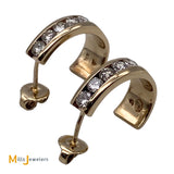 14K Yellow Gold 1.1ctw Round Brilliant Diamond J-Hook Earrings